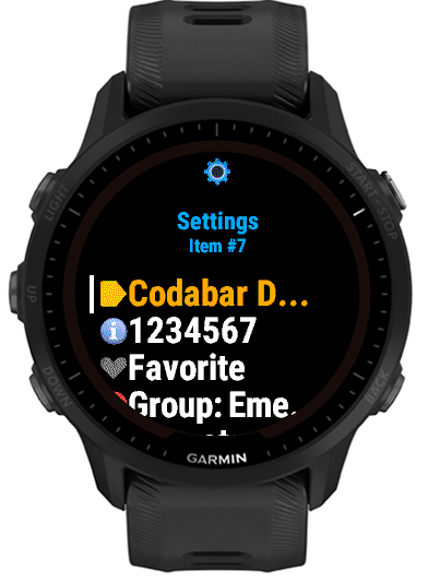 Code Options menu for label, content, group and formats