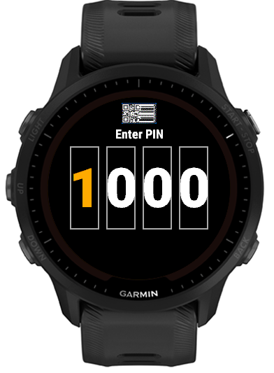 Enter PIN screen with the first digit set to 1