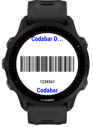Codabar example on-watch