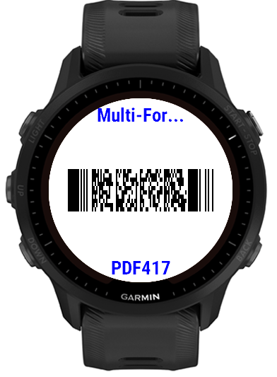 PDF417 example on-watch