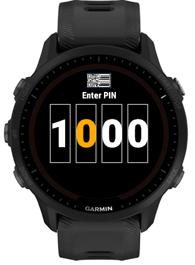 Enter PIN screen confirming the second digit