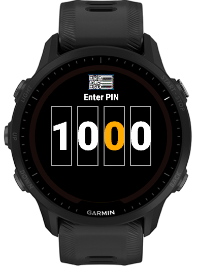 Enter PIN screen confirming the third digit